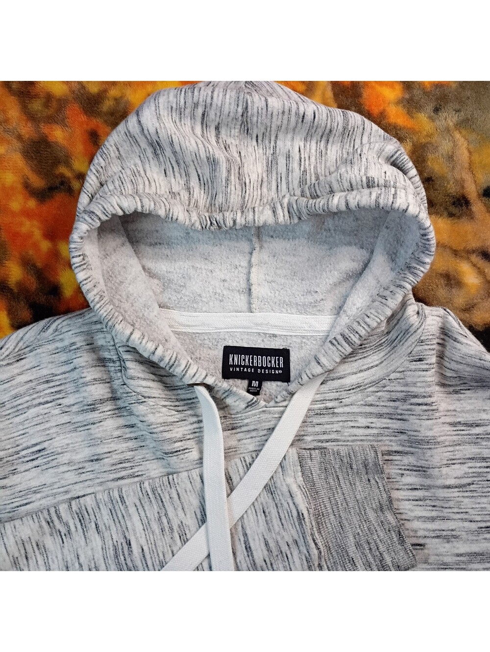 Knickerbocker Vintage Design Medium Gray Hooded Pullover Sweatshirt